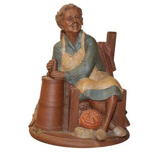 Vtg signed 1985 #2 Tom Clark "Rachel" Figurine Elderly Woman Churning Butter